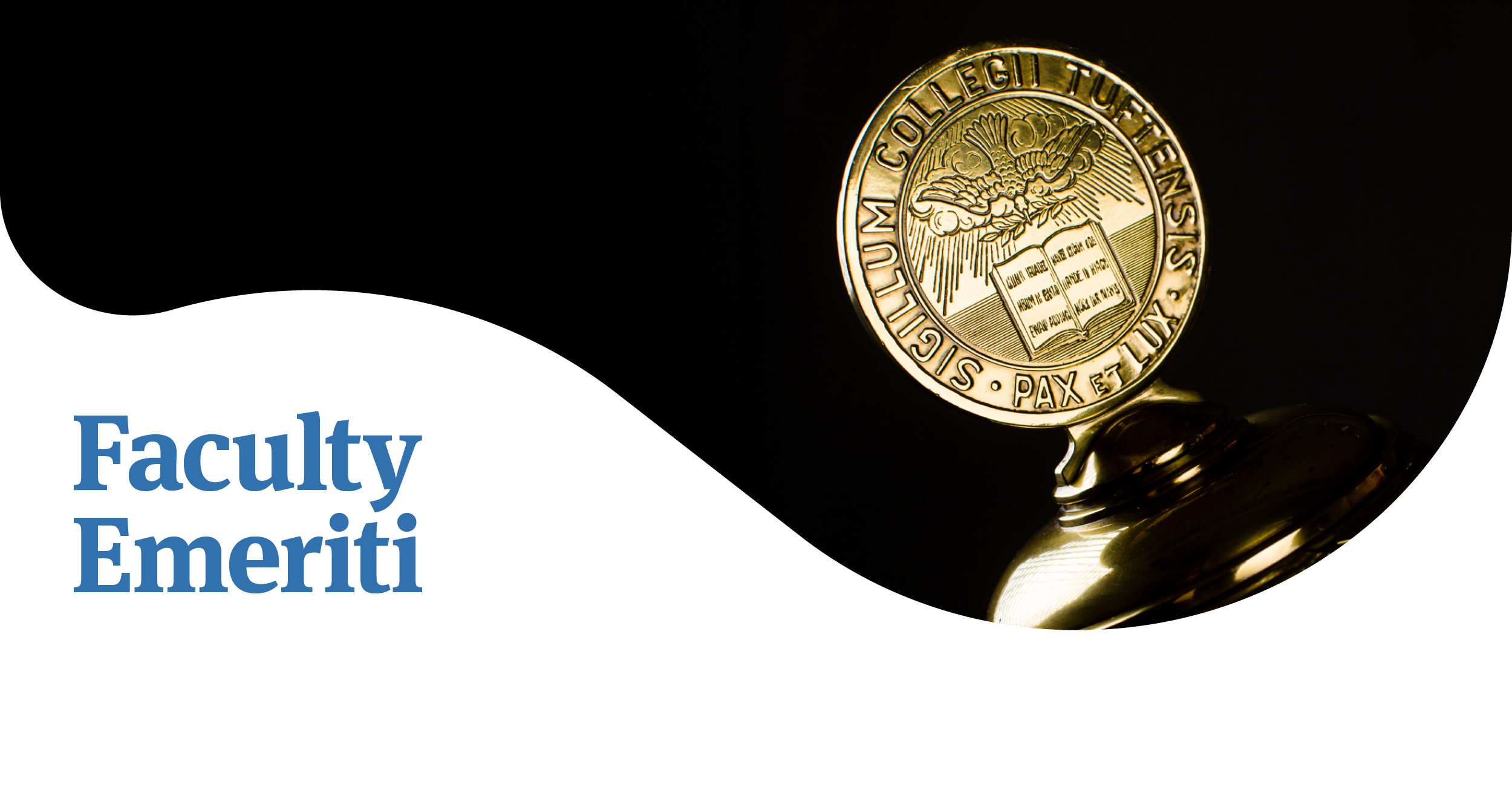 Black color at top with gold medal. Words "Faculty Emeriti" appear.